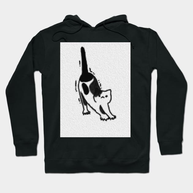 Black and white cat Hoodie by algill